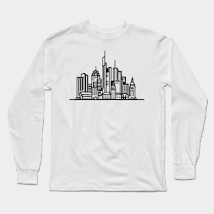 Frankfurt Minimalist Skyline Long Sleeve T-Shirt